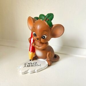 Vintage Josef Mice Collector Piece "Merry Xmas" Christmas Themed